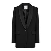 Sort Smoking Blazer Oversize Moderne Stil