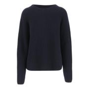 Bomuld Kashmir Crew Neck Sweater Navy