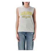 Distressed Sleeveless T-Shirt Grå Melange