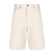 Beige Canvas Wave Shorts