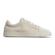 Beige Ruskind Sneakers med Gummisål