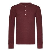 Rød Henley Sweatshirt til Mænd