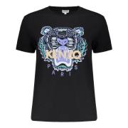 Broderet bomulds T-shirt