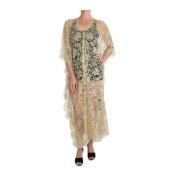 Blomstret Blonder Kaftan Sundress Tunika Cape