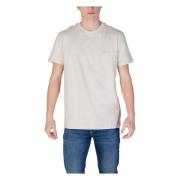 Beige Bomuld T-shirt til Mænd