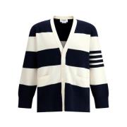 Stribet Cardigan NavyCream