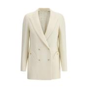 Elegant Dobbeltradet Uld Blazer