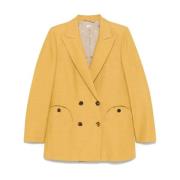 Brun Linned Blazer Jakke