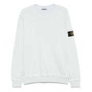 Klar Blå Crewneck Sweatshirt med Ribbed Sides