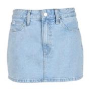 Denim Mini Nederdel 100% Bomuld