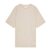 Ecru Bouclé Broderi Logo T-shirt