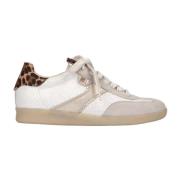 Leopard Print Hvid-Guld Sneakers