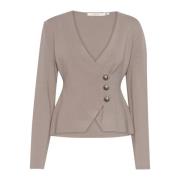 Elegant Strik Pullover med V-Hals