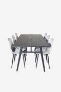 Spisegruppe Sleek med 6 spisebordsstole Polar Diamond