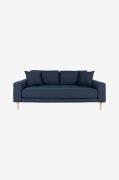 Sofa 2 1/2-pers. Lido. Polyester med ben i naturfarve