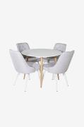 Spisebordssæt Plaza med 4 stole Velvet Deluxe
