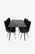 Venture Home - Spisegruppe Dipp med 6 spisebordsstole Velvet Deluxe - ...