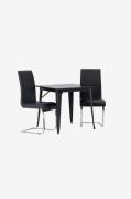 Venture Home - Spisegruppe Tempe med 2 stole Tempo - Sort - Spisegrupp...