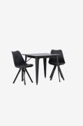 Venture Home - Spisegruppe Tempe med 2 stole Zeno - Sort - Spisegruppe...