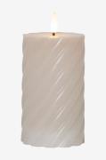 Star Trading - Bloklys Flamme Swirl LED 15 cm - Beige - Lys - - Homero...