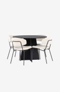 Venture Home - Spisegruppe Bootcut med 4 spisebordsstole Chico - Sort ...