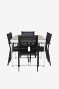 Venture Home - Merlo Spisesæt med stole Copacabana - Sort - Spisegrupp...