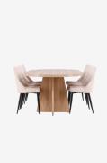 Venture Home - Bootcut-spisebord med Leone-spisebordsstol - Beige - Sp...