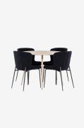Venture Home - Plaza-spisebord med Modesto-spisebordsstol - Sort - Spi...