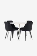 Venture Home - Plaza-spisebord med nat-spisebordsstol - Sort - Spisegr...