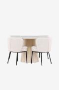 Venture Home - Lanzo-spisebord med Agnes-spisebordsstol - Hvid - Spise...