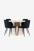 Venture Home - Lanzo-spisebord med nat-spisebordsstol - Sort - Spisegr...