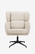 Loft24 - Loungestol drejestol Vanessa - Hvid - Lænestole - - Homeroom