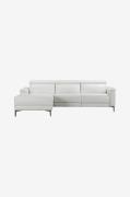 Loft24 - Sofa 2 sæder 1 liggestol Elektrisk Lund - Sort - 2-pers. sofa...