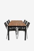 Venture Home - Belinda spisebord og 6 Levis stole - Natur - Spisegrupp...