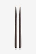 DeluxeHomeart - LED Taper Candle Shiny 2,2x38 cm 2 stk. - Brun - Lys -...