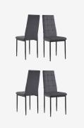 Loft24 - Spisebordsstol 4 Pk Becca - Grå - Stole - - Homeroom