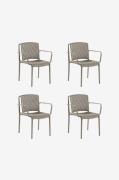 Hanah Home - Stolesæt (4 dele) - Nes Armrest - Brun - Spisestole - - H...