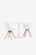 Venture Home - Spisegruppe Hamden med 2 stk. stole Zeno - Sort - Spise...