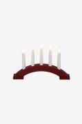 Konstsmide - Lysestage træ 5 pærer 21,5 cm - Rød - Adventslysestager -...