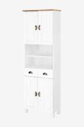 Loft24 - Opbevaringsskab Toscana Høj 4 trælåger 1 skuffe - Hvid - Skab...