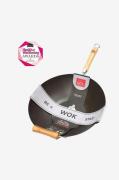 Dexam - Wok Wok Star Pre-Seasoned 36 cm med bambushåndtag - Sort - Ste...