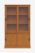 Loft24 - Harry Vitrine med 2 trædøre og 2 glasdøre i fyrretræ - Beige ...