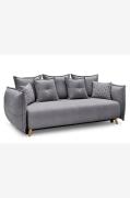 Hanah Home - Sovesofa med 3 sæder Puffy - Grå - 3-pers. sofaer - - Hom...