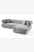 Hanah Home - Hjørnesofa Petra Right - Grå - Sofaer med chaiselong - - ...