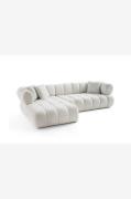 Hanah Home - Hjørnesofa Petra Left - Hvid - Sofaer med chaiselong - - ...
