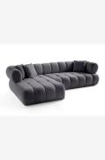 Hanah Home - Hjørnesofa Petra Left - Grå - Sofaer med chaiselong - - H...