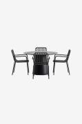 Venture Home - Lanzo-spisebord med Peking-stol - Sort - Spisegrupper -...