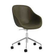 HAY AAC 155 Kontorstol - Poleret Alu Stel - Sense Læder - Sense Læder ...