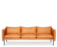 Fogia Tiki Sofa - 3 Pers. - Vintage Cognac Læder - Sort Stål (Black)