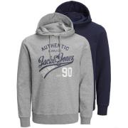 JACK & JONES Sweatshirt 'Ethan'  navy / grå-meleret / rød / hvid